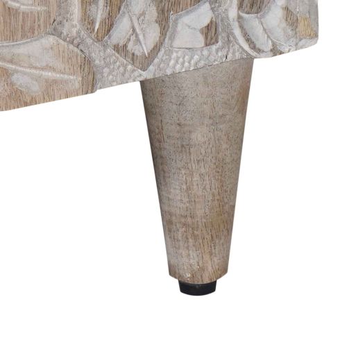 Служебен шкаф Бяло 90 x 33,5 x 75 см Солидно мангово дърво