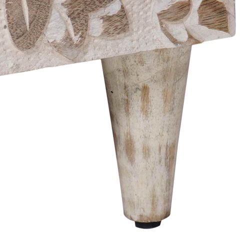 Висок шкаф с рафт Бяло 40 x 33,5 x 110 см Солидно мангово дърво