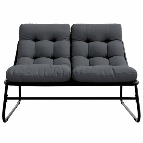 Градинска мебел с възглавница Черно 110 x 81 x 71 см