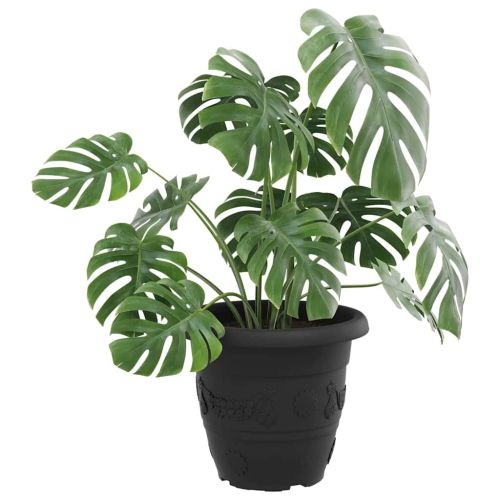 Кръгла саксия за цветя 24 pcs Черно Ø 39 x 32 см Пластмаса