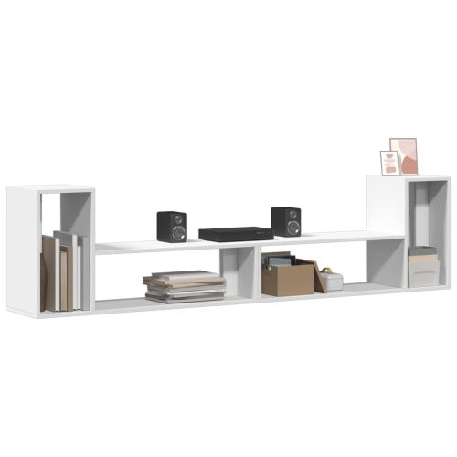 ТВ шкафове, 2 бр, бели, 100x30x50 см, инженерно дърво