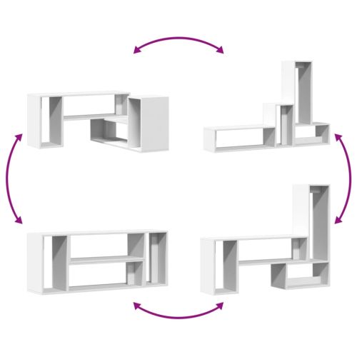 ТВ шкафове, 2 бр, бели, 100x30x50 см, инженерно дърво