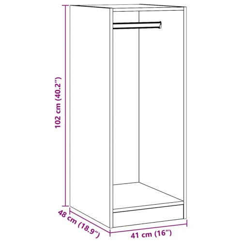 Гардероб, сив сонома, 48x41x102 см, инженерно дърво