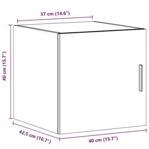 Стенен шкаф, опушен дъб, 40x42,5x40 см, инженерно дърво