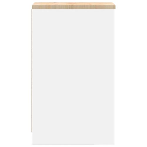 Гаражен шкаф за съхранение, бял, 30x51x85 см, бор масив