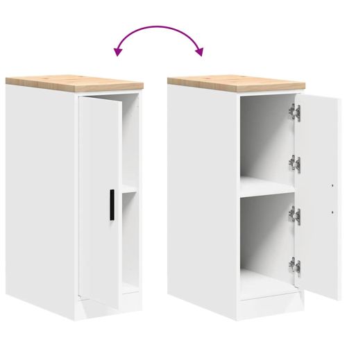 Гаражен шкаф за съхранение, бял, 30x51x85 см, бор масив