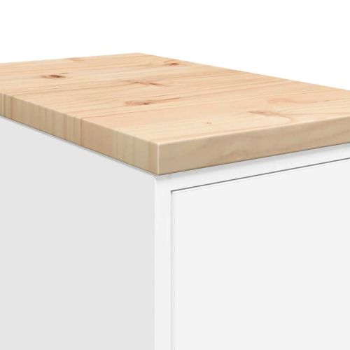 Гаражен шкаф за съхранение, бял, 30x51x85 см, бор масив