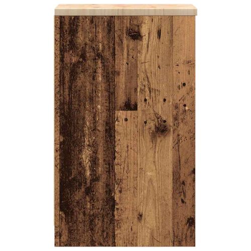 Гаражен шкаф за съхранение, старо дърво, 30x51x85 см, бор масив