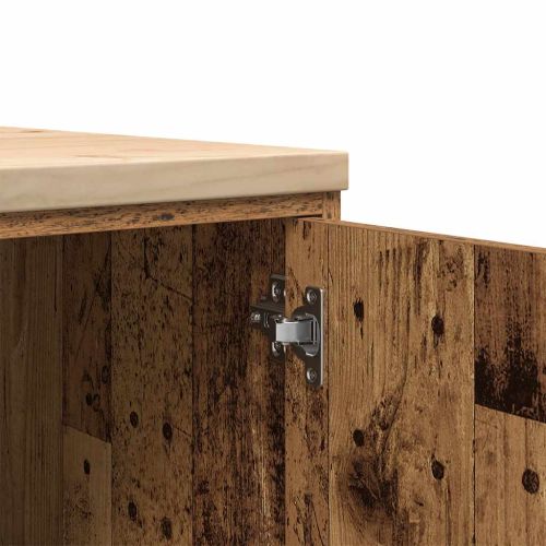 Гаражен шкаф за съхранение, старо дърво, 30x51x85 см, бор масив