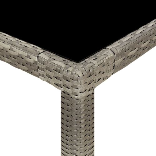 Външен трапезен комплект от 9 части с възглавници полиратан сив