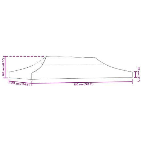 Покривало за парти шатра, 6x3 м, таупе, 270 г/м²