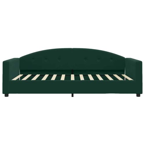 Канапе с матрак, тъмнозелено, 100x200 см, кадифе