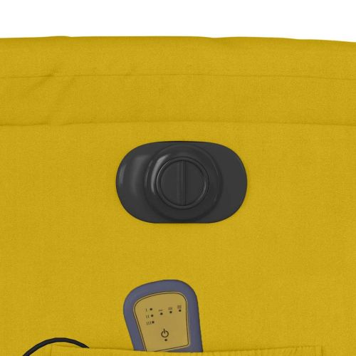 Електрически масажен реклайнер стол, жълт, кадифе