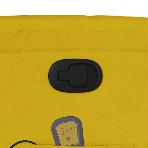 Изправящ масажен реклайнер стол, жълт, кадифе