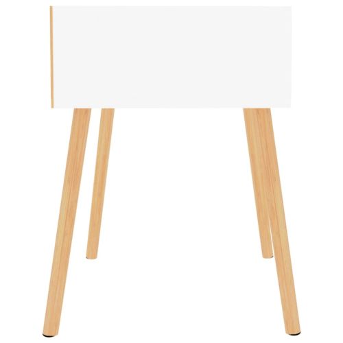 Нощни шкафчета, 2 бр, бял гланц, 40x40x56 см, инженерно дърво