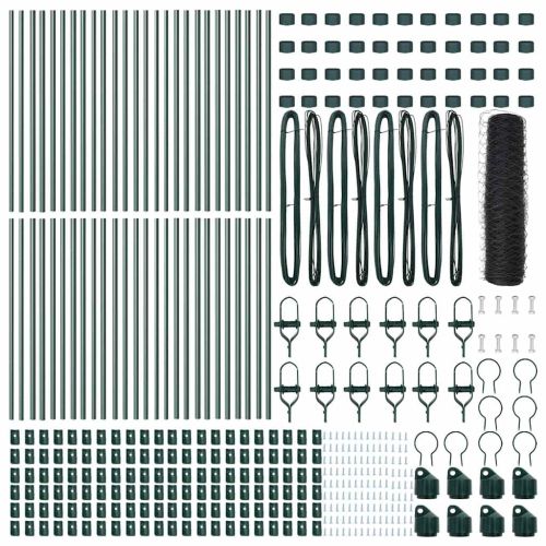 Стълб за ограда. Сив 100 x 0,6 м (50 мм мрежа) Стомана и PVC