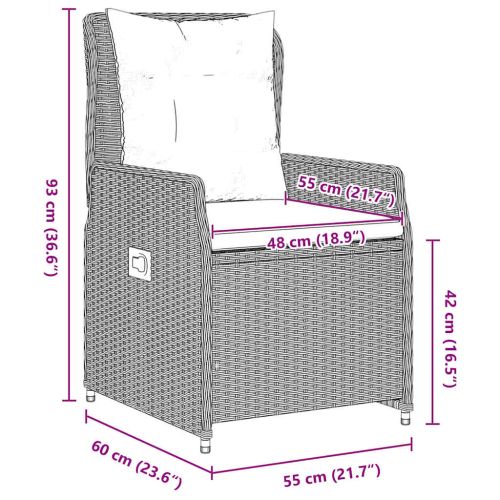Комплект за хранене в градината 5 pcs Светлосиво полиратан