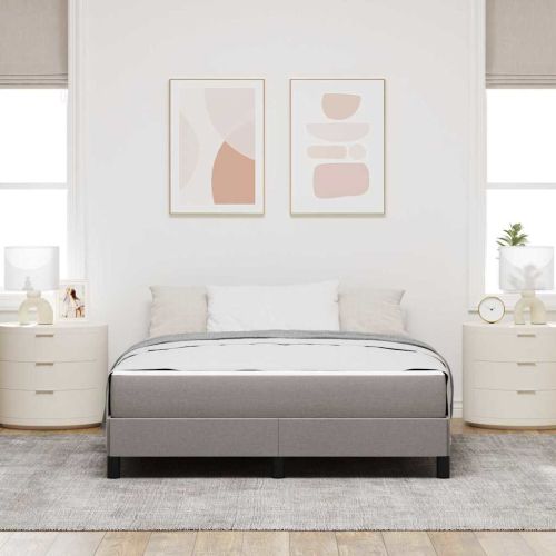 Легло с пружинирана основа с матрак Таупе 140 x 200 cm текстил
