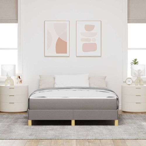 Легло с пружинирана основа с матрак Таупе 140 x 200 cm текстил