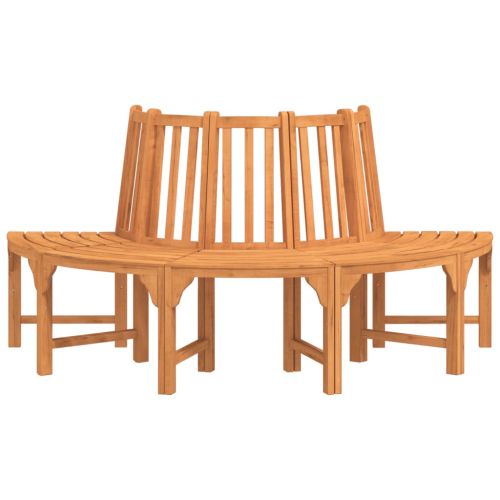 Полукръгла пейка за около дърво, Ø208 см, масивен евкалипт