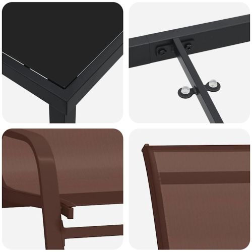 Комплект за хранене в градината 5 pcs Кафяв и черен