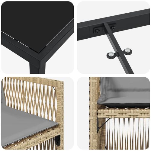 Комплект за хранене в градината 5 pcs Бежово