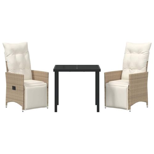 Комплект за хранене в градината 3 pcs Бежово полиратан