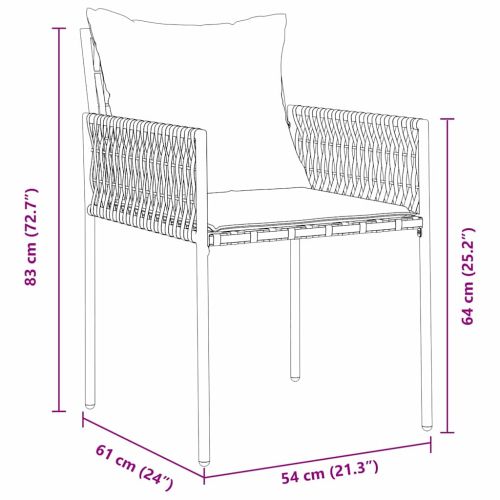 Комплект за хранене в градината 5 pcs Кафяв и черен ПЕ ратан