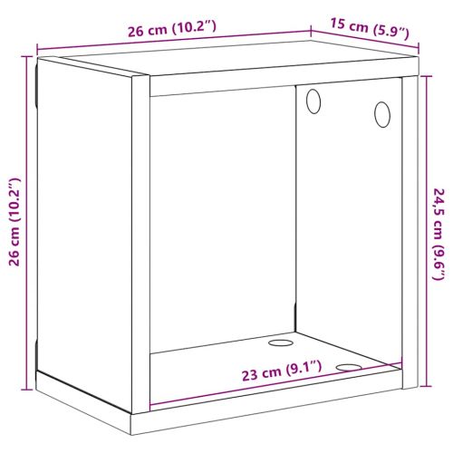 Стенни кубични рафтове, 4 бр, бели, 26x15x26 см