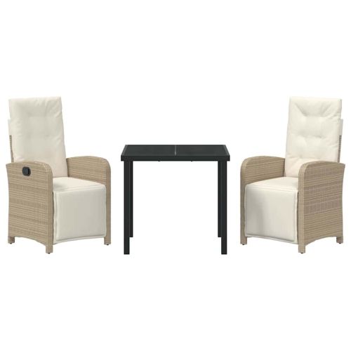 Комплект за хранене в градината 3 pcs Бежово полиратан