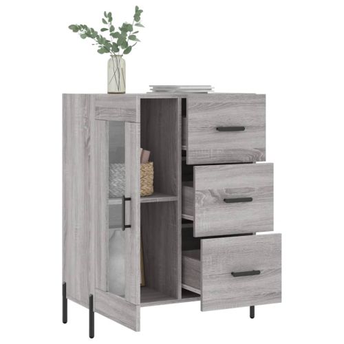 Сайдборд, сив сонома, 69,5x34x90 см, инженерно дърво