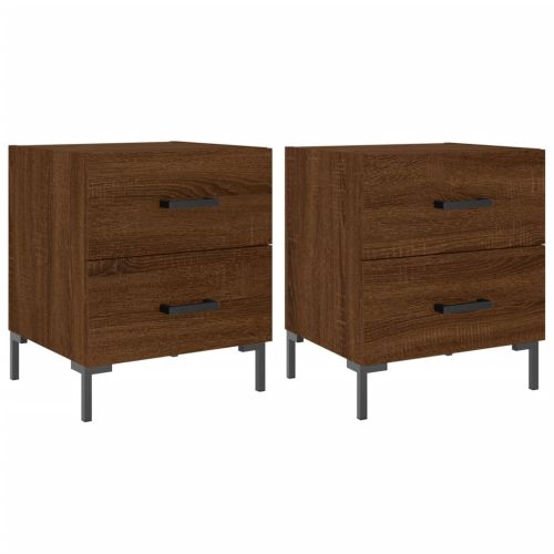 Нощни шкафчета 2 бр кафяв дъб 40x35x47,5 см инженерно дърво
