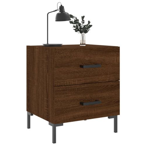 Нощни шкафчета 2 бр кафяв дъб 40x35x47,5 см инженерно дърво