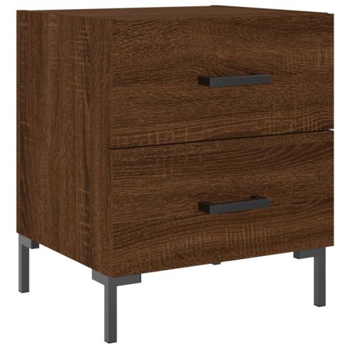 Нощни шкафчета 2 бр кафяв дъб 40x35x47,5 см инженерно дърво