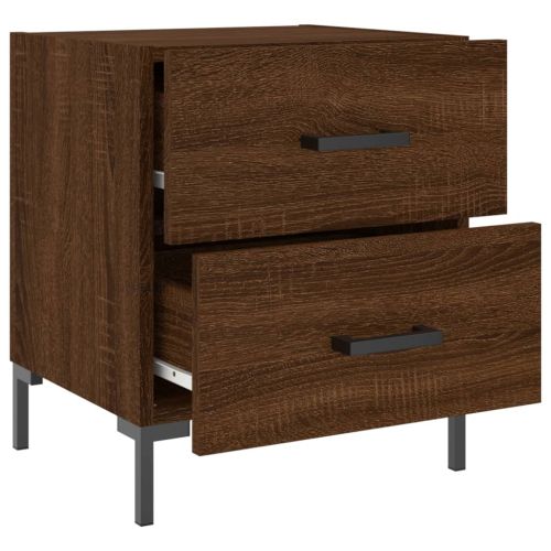 Нощни шкафчета 2 бр кафяв дъб 40x35x47,5 см инженерно дърво
