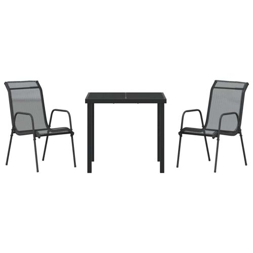 Комплект за хранене в градината 3 pcs Черно