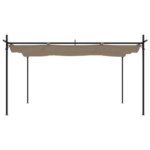 Пергола с прибиращ се покрив таупе 395x292x230 см