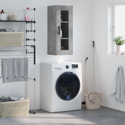 Стенен шкаф бетонно сив 34,5x34x90 см