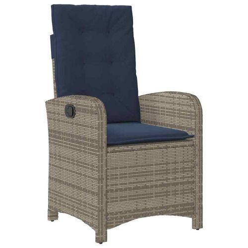 Комплект за хранене в градината 5 pcs Сив полиратан