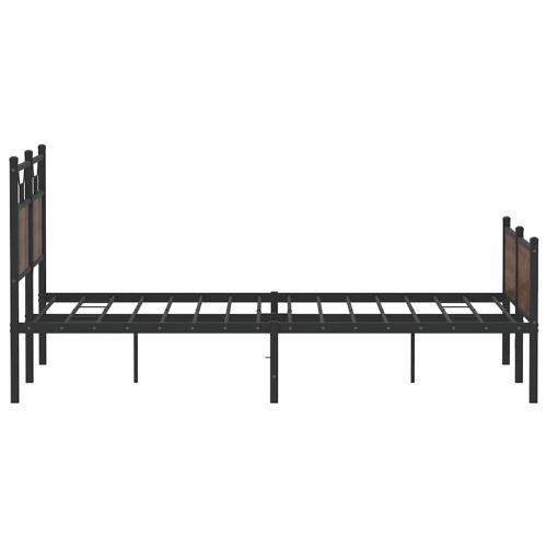 Рамка за легло без матрак Кафяв дъб Инженерна дървесина