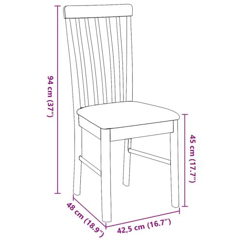 Трапезни столове с възглавници 2бр Кафяв масивна дървесина гума