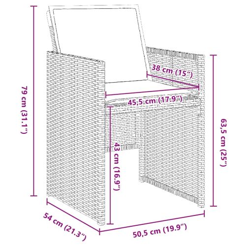 Комплект за хранене в градината 5 pcs Черно полиратан