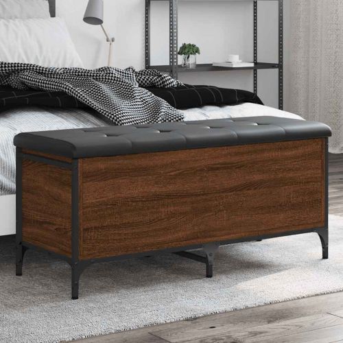 Пейка за съхранение, кафяв дъб, 102x42x45 см, инженерно дърво