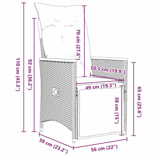 Комплект за хранене в градината 3 pcs Черно полиратан