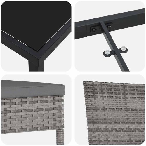 Комплект за хранене в градината 3 pcs Сив