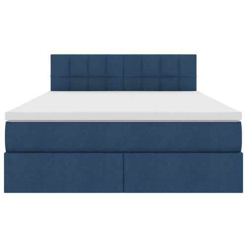 Легло с място за съхранение и матрак Синьо 120 x 200 cm