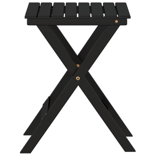 Странична масичка, сгъваема, черна, масивна топола