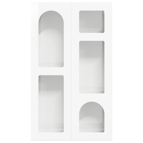 Висящ шкаф с рафт Лъскаво бяло 59 x 20 x 100 см Инженерно дърво