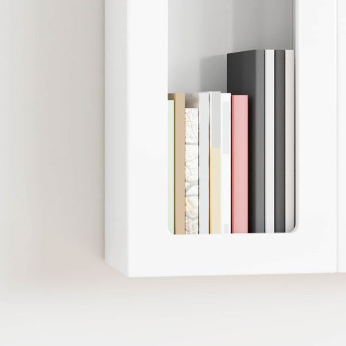 Висящ шкаф с рафт Лъскаво бяло 59 x 20 x 100 см Инженерно дърво