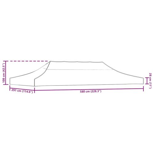Покривало за парти шатра, 6x3 м, кафяво, 270 г/м²